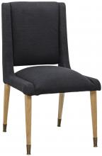 Noir GCHA273T - Lino Dining Chair, Natural, Black Cotton Fabric, 36.5"H GCHA273T