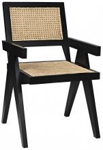 Noir GCHA278B - Jude Dining Chair, Black, Caning, 35"H GCHA278B