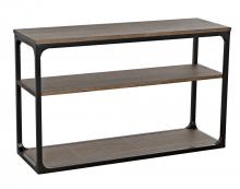 Noir GCON242MTB-S - Novie Console, Small, Black Steel with Dark Walnut