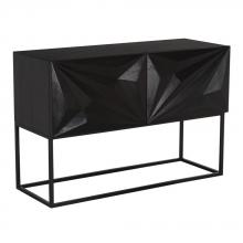 Noir GCON262EB-S - SMALL ZURICH CONSOLE, EBONY WALNUT W/ STEEL