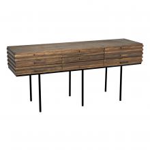 Noir GCON421DW - Zodiac Sideboard, 9-Drawer, Dark Walnut, 73"W GCON421DW