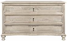 Noir GDRE146VGR - Curved Front Chest, 3-Drawer, Vintage Grey, 54"W GDRE146VGR