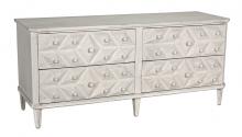 Noir GDRE179-2WW - Giza Dresser, 4-Drawer, White Weathered, 72"W GDRE179-2WW