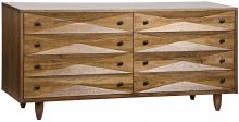 Noir GDRE180-2DW - Diamond Chest, 8-Drawer, Dark Walnut, 72.5"W GDRE180-2DW