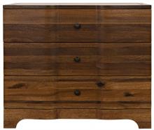 Noir GDRE202DW - Claudie Chest, 3-Drawer, Dark Walnut, 38"W GDRE202DW