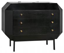 Noir GDRE224HB - Rhiana Dresser, 4-Drawer, Hand-Rubbed Black, 38.5"W GDRE224HB