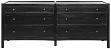 Noir GDRE241HB-2 - Hampton Dresser, 6-Drawer, Hand-Rubbed Black, 74"W GDRE241HB-2