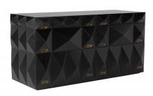 Noir GDRE248HB - Allegra Dresser, 6-Drawer, Hand-Rubbed Black, 65"W GDRE248HB