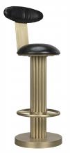 Noir GSTOOL235MB-L - Sedes Stool, Antique Brass, Black Leather, 43"H GSTOOL235MB-L