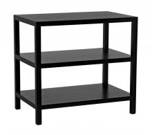 Noir GTAB235HB - 2-Shelf Side Table, Hand Rubbed Black, 26"H GTAB235HB