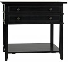 Noir GTAB237D1 - Colonial Side Table, 2-Drawer, Distressed Black, 32"H GTAB237D1