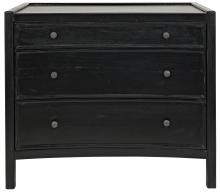 Noir GTAB245HB - Hampton Side Table, 3-Drawer, Hand Rubbed Black, 30"H GTAB245HB