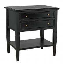 Noir GTAB246HB - Oxford Side Table, 2-Drawer, Hand Rubbed Black, 30"H GTAB246HB