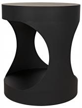 Noir GTAB302MTB - Eclipse Side Table, Matte Black, 26"H GTAB302MTB