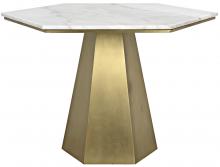 Noir GTAB500MB - Demetria Table, Antique Brass, 43"W (GTAB500MB )