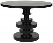 Noir GTAB544HB - Corum Dining Table, Hand Rubbed Black, 42"W (GTAB544HB )