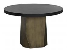 Noir GTAB585MTBAB - Eiger Table, Matte Black and Aged Brass, 47"W (GTAB585MTBAB )