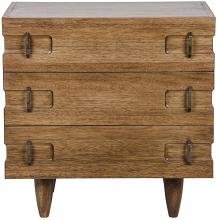 Noir GTAB717DW-S - David Side Table, 3-Drawer, Dark Walnut, 32.5"H GTAB717DW-S