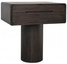 Noir GTAB871EB - Langford Side Table, 2-Drawer, Ebony Walnut, 26"H GTAB871EB