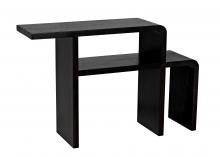 Noir GTAB962EB - Mondrian Side Table, Ebony Walnut, 30"H GTAB962EB