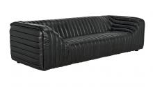 Noir LEA-S0453-3.5D - Hermes Sofa, Black Leather, Black Frame, 98"W LEA-S0453-3.5D