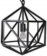 Noir LAMP362C - Diamond Pendant, 1-Light, Matte Black, 14"W LAMP362C