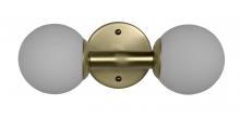 Noir LAMP548MB - Antiope Wall Sconce, 2-Light, Antique Brass, Frosted Glass Globe, 13.5"W LAMP548MB