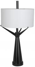 Noir LAMP624MTBSH - Altman Table Lamp, 1-Light, Matte Black, Styrene White Cotton Shade, 25.5"H LAMP624MTBSH