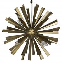 Noir LAMP696MB - Bero Chandelier, 8-Light, Antique Brass, 26"W LAMP696MB