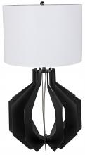 Noir LAMP738MTBSH - Cona Table Lamp, 1-Light, Matte Black, White Silk Shade, 27.5"H LAMP738MTBSH