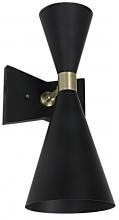 Noir LAMP743MTB - Ariel Wall Sconce, 1-Light, Matte Black, Antique Brass, 8"W LAMP743MTB