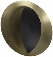 Noir LAMP745MB - Bengal Wall Sconce, 2-Light, Matte Black, Antique Brass, 16"W LAMP745MB