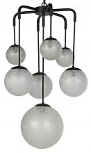 Noir LAMP762MTB - Artemis Chandelier, 7-Light, Matte Black, Textured Glass, 23"W LAMP762MTB