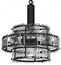 Noir LAMP768MTB - Bergdorf Pendant, 4-Light, Matte Black, Handblown Glass, 18"W LAMP768MTB