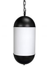 Noir PZ020MTB - Big Boy Pendant, 3-Light, Matte Black, Frosted Glass, 10"W PZ020MTB