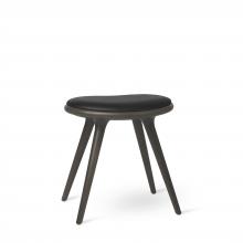 Mater 1007 - Low Stool, Sirka Grey, Black Leather, 18.5"H 01007