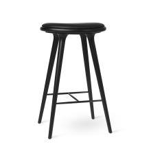 Mater 1012 - High Stool, Black, Black Leather, 29.1"H 01012