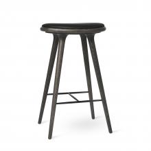 Mater 1042 - High Stool, Sirka Grey, Black Leather, 29.1"H 01042