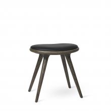Mater 1043 - Low Stool, Sirka Grey, Black Leather, 18.5"H 01043