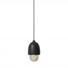 Mater 2311 - Terho Mini Pendant, 1-Light, Black, Smoked Transparent Glass, 5.3"W 02311