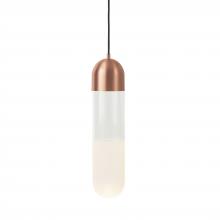 Mater 2401 - Firefly Pendant, 1-Light, Copper, Partly Sandblasted Glass Shade, 4.3"W 02401