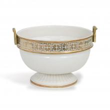 Port 68 ACCS-327-03 - Williamsburg Palace Fret Bowl, Ivory, Gold, Brass, 15.5"W ACCS-327-03