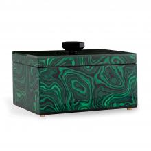 Port 68 ACDS-398-01 - Malachite Box, Green Malachite, Nickel Feet, 14"W ACDS-398-01