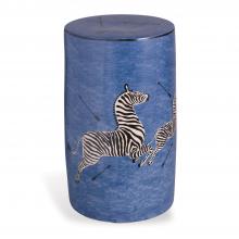 Port 68 ACFS-393-01 - Scalamandre Zebra Garden Stool, Blue Denim, 19"H ACFS-393-01