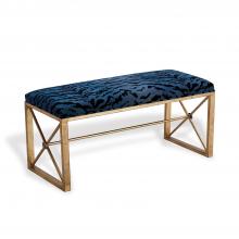 Port 68 AFBS-222-22 - Scalamandre Medallion Bench, Blue, Antique Gold, 18"W AFBS-222-22