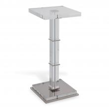 Port 68 AFDS-128-14 - Blake Accent Table, Polished Nickel, Lucite Top, 10"W AFDS-128-14