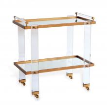 Port 68 AFDS-407-01 - Tuscany Bar Cart, Clear Lucite, Brass, 28"W AFDS-407-01