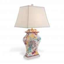 Port 68 LPAS-010-03 - Madcap Cottage Canton Table Lamp, 1-Light, Yellow, Red, Blue, White, Off-White Shade