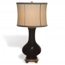 Port 68 LPAS-015-01 - Dorothy Table Lamp, 1-Light, Gloss Black, Aged Gold Leaf Base, Gold Shade, 27"H LPAS-015-01