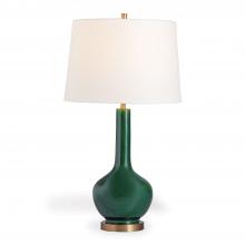 Port 68 LPAS-040-27 - Alex Table Lamp, 1-Light, Emerald, Aged Brass, Off-White Shade, 30"H LPAS-040-27